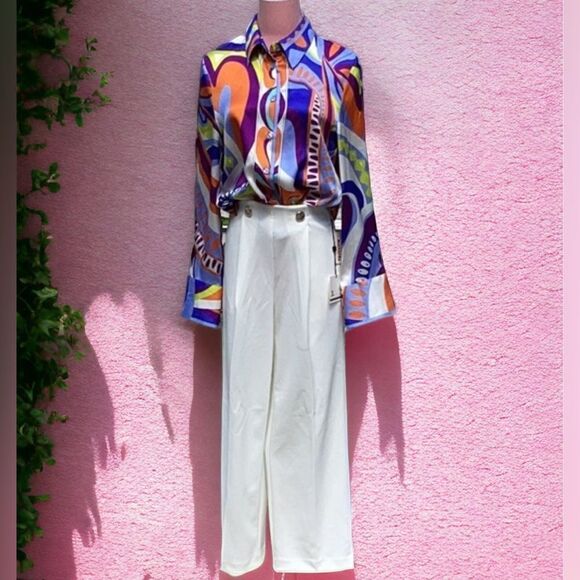 JULES & LEOPOLD NWT HIGH WAIST STRAIGHT LEG CROPPED PANTS EXTRA SMALL - Picture 3 of 8